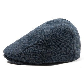 Jastore Kids Tweed Flat Cap Boys Newsboy Cap Toddler Pageboy Caps (US, Age, 7 Years, 9 Years, Navy Blue)