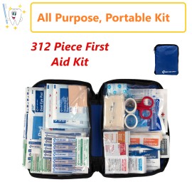 First Aid Only 312 Piece First Aid Kit For Home, Office, Camping - Main Essential Pieces Soft
