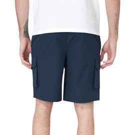 CAMEL CROWN Men's Hiking Cargo Shorts Elastic Waist Quick Dry Lightweight Shorts for Athletic Shorts with Pockets Blue L