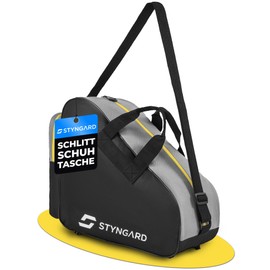 STYNGARD Ice Skate Bag for Men and Women Ice Skates Bag – Inline Bag for Ice Skates and Inline Skates Bag Made of Robust Material – Model Montreal (Black/Yellow)