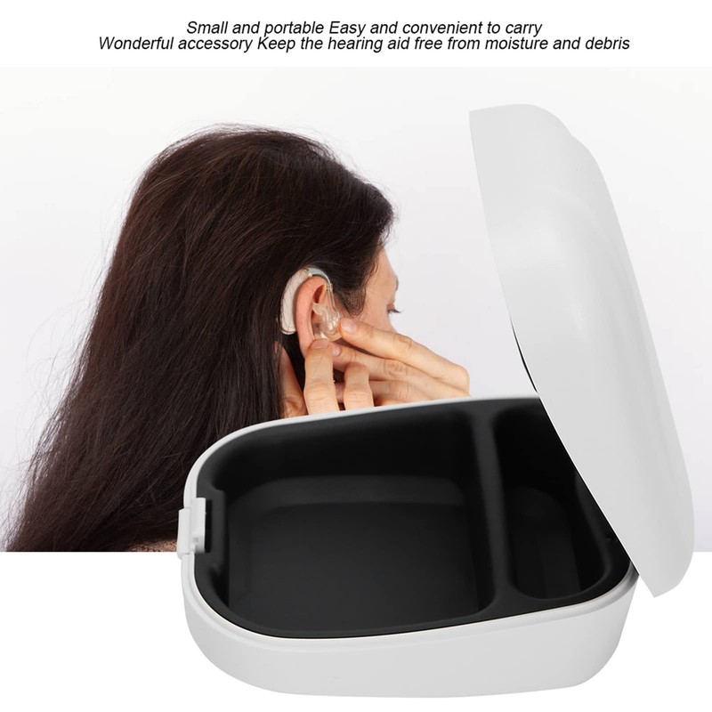 LIZEALUCKY Behind‑The‑Ear Hearing Aid Case,Waterproof Drop Resistance Storage Box Portable