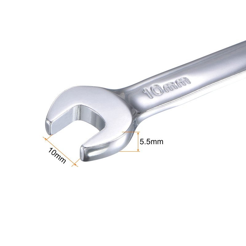 sourcing map 10mm Stubby Ratcheting Combination Wrench Metric 72 Teeth