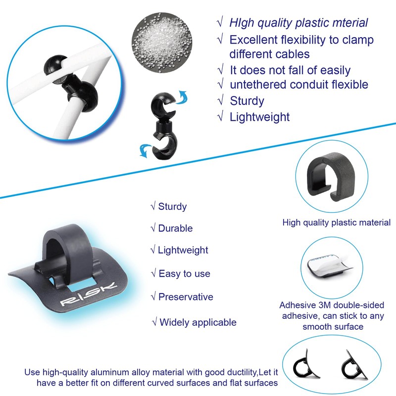 VANSIHO Bike Brake Cable Guide Kit: Precision 4 Sets Alloy