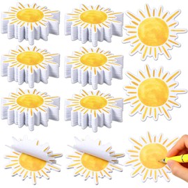 Eersida 24pcs Bohemian Sun Sticky Notes Self Adhesive First Trip Around The Sun Yellow Sticky Notepads Bulletin Board Decor for Office Classroom Party Bulletin Board Wall Chalkboard Home Wedding Decor