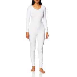Capezio Women's Team Basic Long Sleeve Unitard, White, Medium