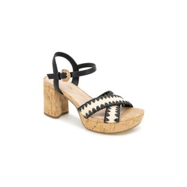 Kenneth Cole REACTION Women's Reeva Platform Sandal, Natural/Black Raffia, 8.5