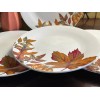 Royal Norfolk Fall Leaves 4 Dinner Plates Stoneware Thanksgiving Autumn