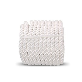 Aoneky 1/2 5/8 3/4 7/8 inch Nylon Twisted Rope - White Pull Rope Cord (3/8 inch x 100 ft)