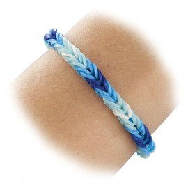 folia 331593 - Rubber Loops Mix, 500 Gummibänder, inklusive 25 stück - Clips und 1 Häkelnadel, blau