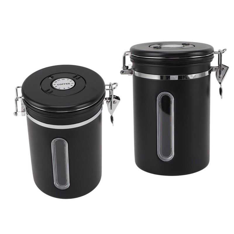 Coffee Canister 1800ml 304 Stainless Steel Window Design One Way