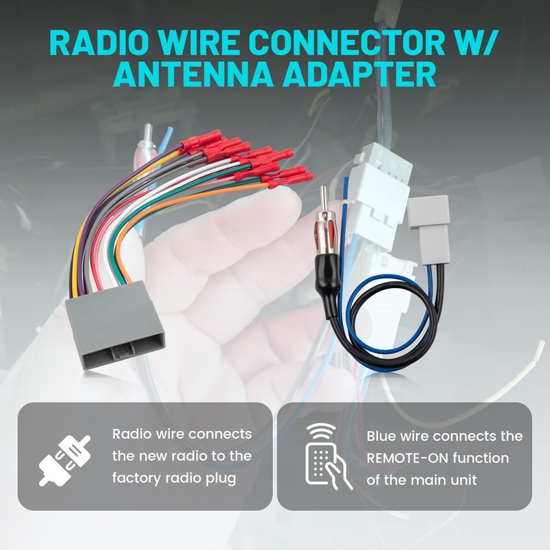 NuIth Double DIN Radio Dash Kits W/Radio Wire Antenna Plug