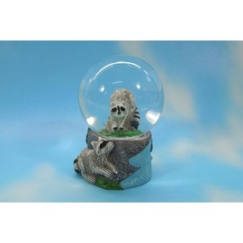Cornelißen Glitter Ball Raccoon Height 6.5 cm Animal Snow Miniature Shaker Glass Ball