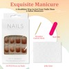Ceboic Pack of 24 Artificial Nails, Short Square, Glitter Nail