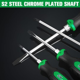 SK 6-Piece Magnetic Screwdriver Set, S2 Steel, 3 Slotted & 3 Phillips Screwdrivers, SureGrip Handle