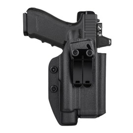 IWB Kydex Holster for Glock 17 19 19x 22 23 45 Gen 3/4/5 with Olight PL 2/ PL PRO/PL 3/PL3 R/PL 3S Valkyrie Tactical Flashlight Red Dot Optics Ready, Appendix Concealed Carry, Right Hand Draw