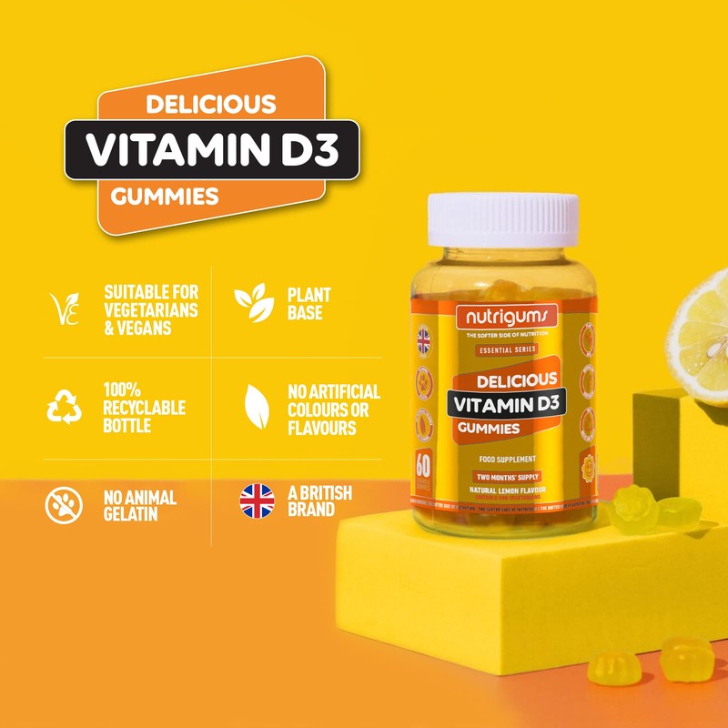 Vitamin D3 | 60 Lemon Flavour Gummies | Two Month