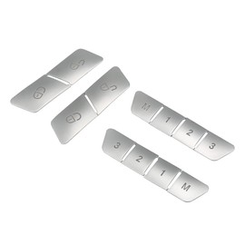 ACROPIX Car Seat Button Sticker Unlock Memory Door Lock Switch Button Trim Cover Adjustment Fits Benz a Class 13-17 Chrome Silver Tone Set of 12