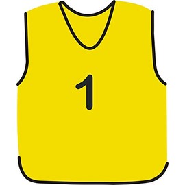 NUMBERED FOOTBALL MESH TRAINING SPORTS BIBS Pack of 7 (1-7 OR number of your choice)-Back only (Amber, Small Boys(U8's))