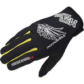 Komine MG-003 1177 Motorcycle Gloves, Light Mesh Gloves, Black/Yellow, Large, Mesh Material