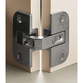 6-Case Pack Heavy Duty Adjustable Concealed Pie-Cut Corner Cabinet Door Hinges, Full Inset, Nickel-Plated, 78° Opening Angle