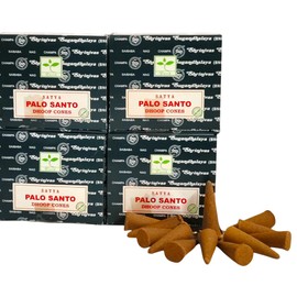 Satya Nag Champa Incense Cones for Meditation and Yoga, 48 Pieces, 4 Packs (Incense Dhoop Cones, Palo Santo)