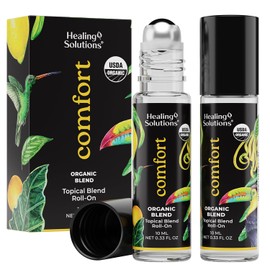 Healing Solutions (2 Pack) Comfort Essential Oil Roll-On, Perfume - Stress Ease Essential Oil Roller - Self Care Organic USDA Certified Present for Women - Roll On Perfume