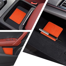 Peisicne 2-Pack Registration and Insurance Card Holder, Vehicle Glove Box Car Organizer with Magnetic Closure, Interior Car Accessories for Documents, Cards, License Storage, Orange