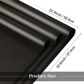 ROLYTA 20 Sheets Flower Wrapping Paper,Waterproof Floral Bouquet Wrapping Paper for DIY Crafts,22.4x22.6 Inch Translucent Black Florist Supplies Packaging Paper for Birthday Wedding Valentine's Gift