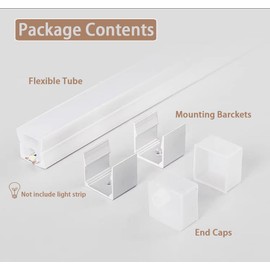 DGLILUAN 196inch Silicone LED Diffuser Channel, Flexible Waterproof Neon Rope Strip Light Tube Silicone Cover for 6mm Led Strip Lights for Living Room, Kitchen, Wall and Other Decoration (10 x 10mm)