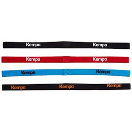 Kempa Cintas de Pelo Head Bands (Pack of 4), Black/Blue/Red, One Size
