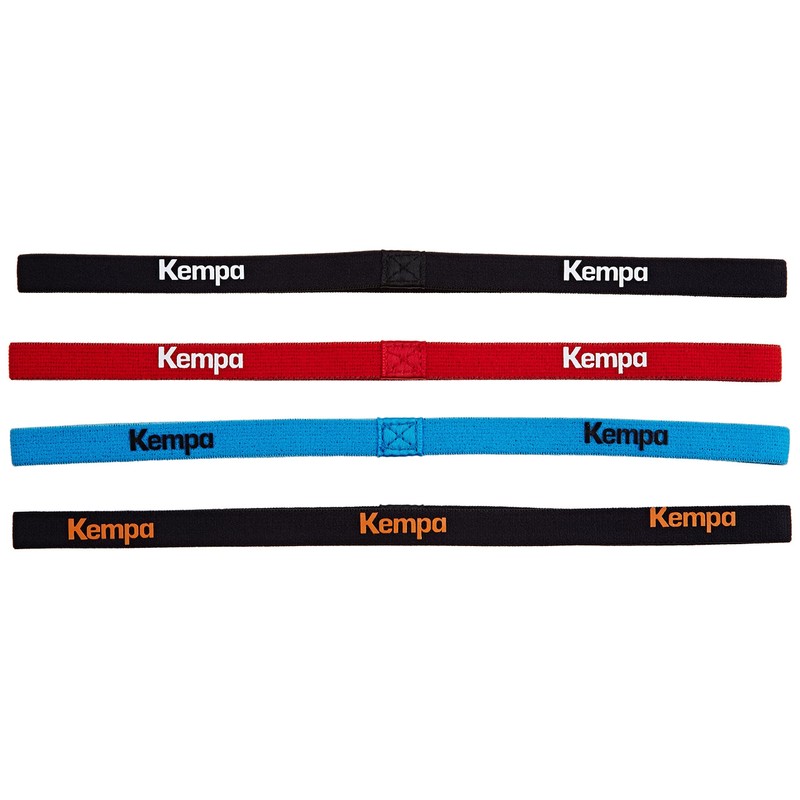 Kempa Cintas de Pelo Head Bands (Pack of 4), Black/Blue/Red,