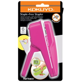 Kokuyo Harinacs Medium Staple Free Stapler - Pink