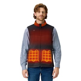 ORORO Men's Lightweight Heated Sweater Fleece Vest with USB-C Rechargeable Battery, Heated Recycled Fleece Vest (Black, M)
