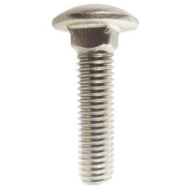 10-24 x 1-1/2" Carriage Bolts, Round Head, Square Neck, Stainless Steel 18-8, Full Thread, Plain Finish, Flat Point, Quantity 50 by Fastenere