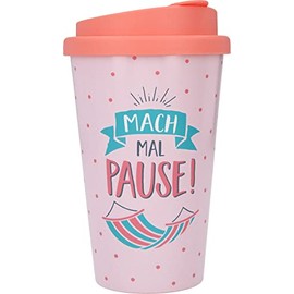 Depesche 2180-052 - To Go Plastic Cup with Saying 350 ml Reusable Mach mal Pause!