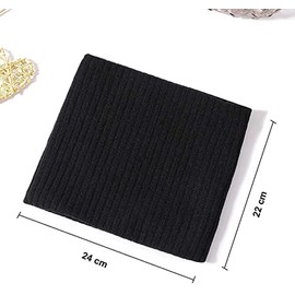 Winter Neck Warmer Knit Scarf Thicken Circle Scarf Fleece Lined Infinity Scarves for Outdoor Sports Skating Skiing Hiking Cycling Mens Women (Black)