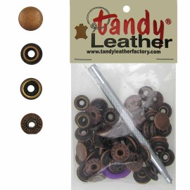 Tandy `Tandy Leathercraft 7/16 Inch Line 20 Snap fastener kit CT.15 w/Tools - Copper