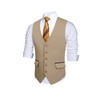 HISDERN Khaki Waistcoats for Men Classic Wedding Waistcoat Formal Business