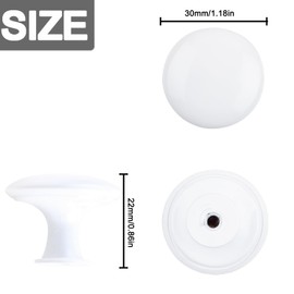 HUGOLEM 10 Pack White Round Varnish White Kitchen Cabinet Knobs Cupboard Door Knobs Drawer Handle Pulls Dresser Knobs with 10 Pcs Screws for Bathroom Drawer Door Hardware