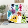 LOKMU Throw Blanket, Kids Cute Cartoon Fluffy Monsters Ultra-Soft Cozy