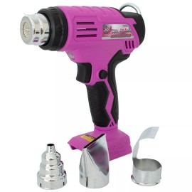 The Original Pink Box 20V Cordless Heat Gun with 3 Nozzle Attachments, Pink - Bare Tool (No Battery)