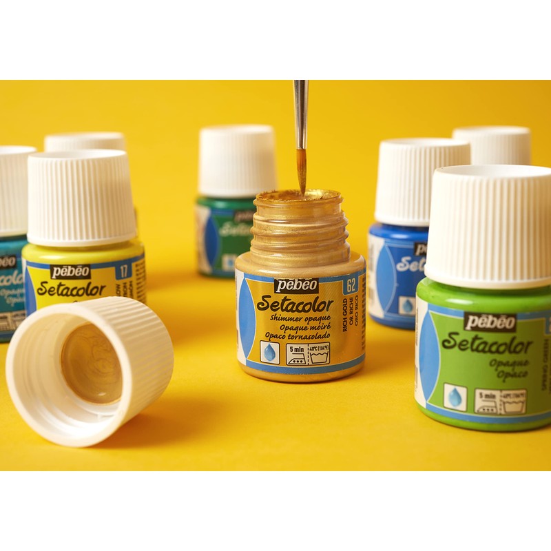 Pebeo 295-047 Setacolor Opaque Fabric Paint 45-Milliliter Bottle, Shimmer Light
