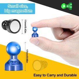 Small Fridge Magnets For Whiteboard, 32 Pcs Colourful Magnetic Push Pins Set, Strong Magnetic Pins With A Box, Magnet For Refrigerator, White Board, Notice Board, Home, School, Office (8 Colors)