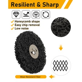 ZORUNNA Paint Stripper Wood, 5PCS Effective Paint Remover for Metal, 4 in Quick Change Paint Eater as Rotary Disc or as a Brush (on face), for Grinding Wood, Metal, Plastic and Fiberglass.