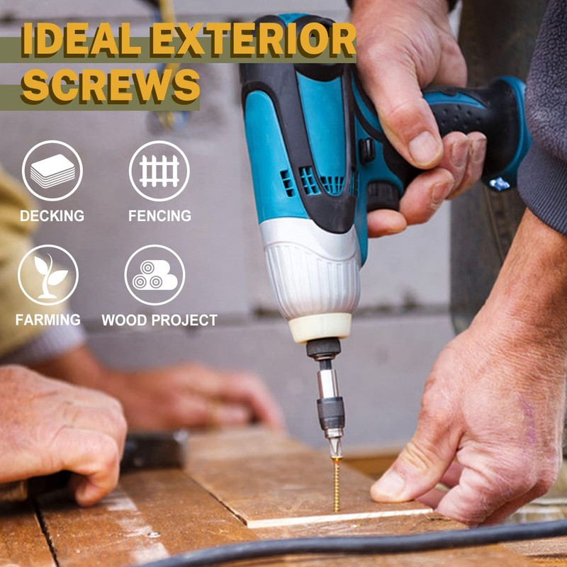 LIONMAX Wood Screws 1-1/2 Inch, Deck Screws #8 x 1-1/2",