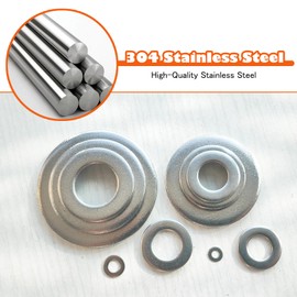 M10 x 20 x 2mm Washers,56 Piece A2 304 Stainless Steel Flat Penny Washers,Round Spacer Repair Washer For Screws Bolts,for Home Decoration Factories Repair Construction,According to Standart DIN125