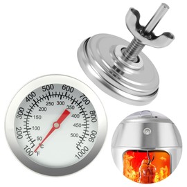 2 PCS Stainless Steel BBQ Thermometer for BBQ Smoker, Smoker Oven, Pizza Oven and Oven, with Double Scale 50-500°C / 100-1000°F, Built-in Stainless Steel Oven Thermometer Diameter 8mm for BBQ