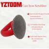 YZTOOM Cast Iron Scrubber, Iron Chainmail Scrubber Skillet Cleaner with