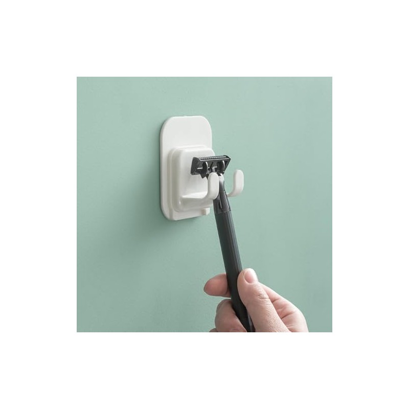 Porta Rastrillos para Baño 4 Ganchos Adhesivos, Soporte para Maquinilla