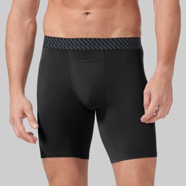 Tommy John Men’s Boxer Brief 8”, Cotton Basics Boxers with Contour Pouch, Soft Naturally Breathable Fabric Mens Underwear for Daily Wear, 2 Pack (White/Black, XXL)